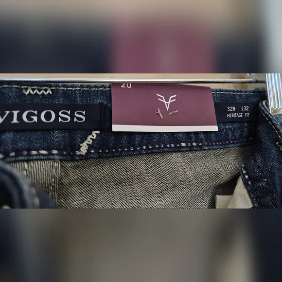 Vigoss Heritage Fit Dark Blue Bootcut Jeans - Picture 9 of 13